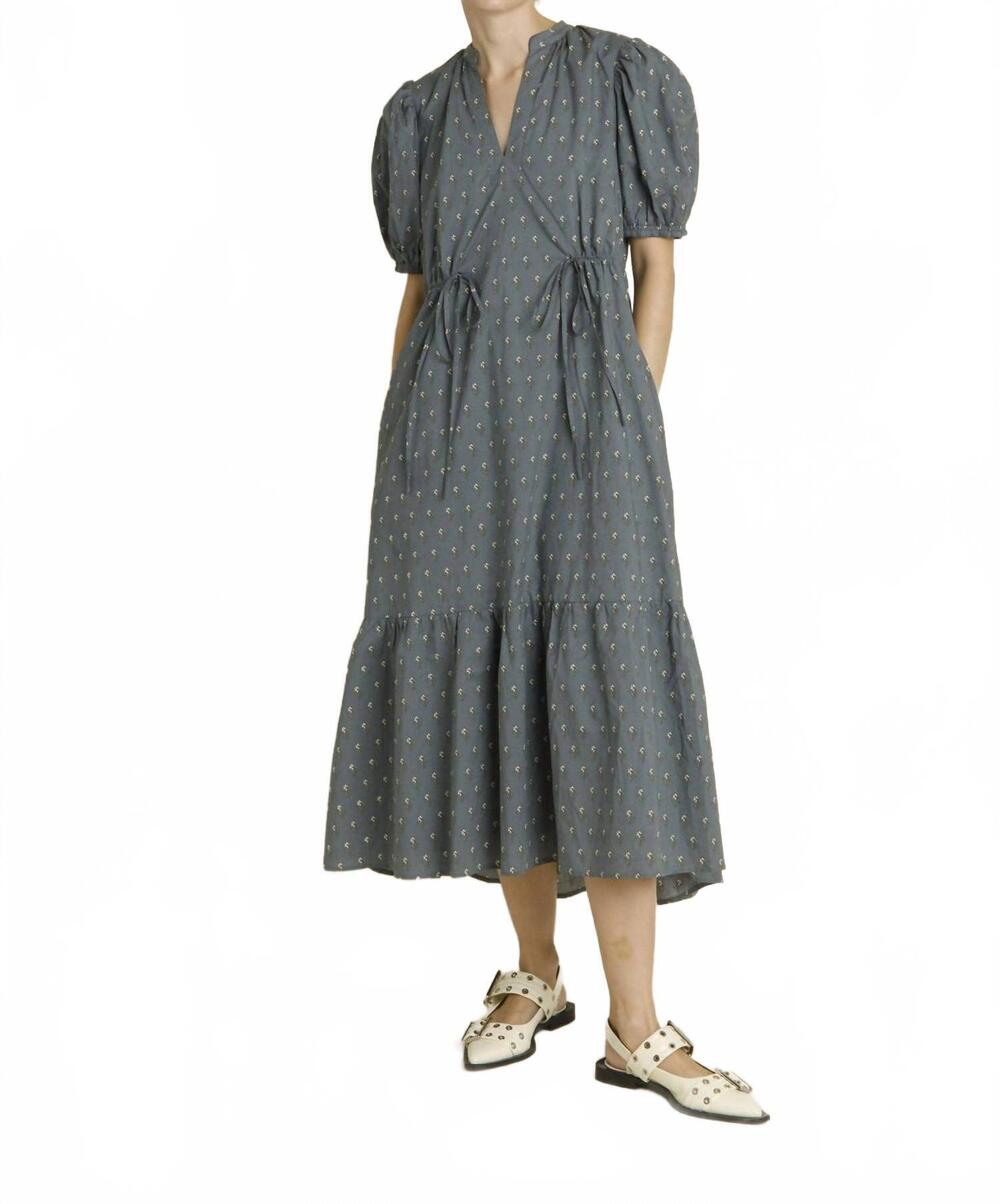 NEW AUREUM floral midi dress in navy